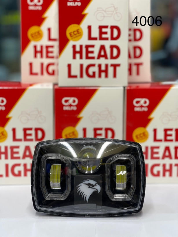 چراغ جلو ال ای دی LED موتورسیکلت هندا DELFO4006 دو لنز عقابی